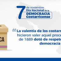 Afiche muestra se ilustra el mapa de Costa Rica y caja de uso electoral 