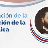 Celebración de la Fundación de la República de Costa Rica con foto de José María Castro Madriz