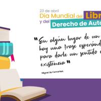 Se ilustra un par de libros apilados y con una frase motivadora.