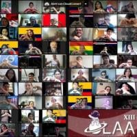 Estudiantes de países latinoamericanos participando en la Olimpiada virtualmente
