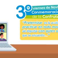 Imagen que ilustra a diferentes personas docentes celebrando virtualmente