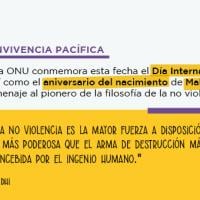 Afiche Digital en conmemoración del Día de la Convivencia Pacífica, y el mensaje