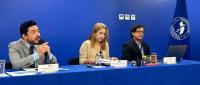 El ministro de Educación y la vicepresidenta de la República y ministra de Salud expusieron sobre los riesgos de los vapeadores frente a un grupo de estudiantes del Liceo de Señoritas de Costa Rica.