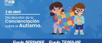 Se observa un niño y una niña con un fondo de color azul.