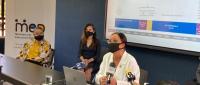 Imagen de la conferencia de prensa del anuncio de interrupción del curso lectivo