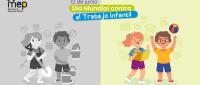Imagen que tiene dos infantes, uno en un escenario laboral y otro jugando y leer