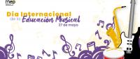 Guitarra, tambor, saxofón y notas musicales