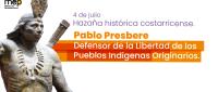 Afiche con la imagen del Cacique Pablo Presbere