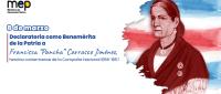 Declaratoria como Benemérita de la Patria a Francisca “Pancha” Carrasco Jiménez,
