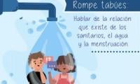 Rompe tabúes: Hablar de la relación que existe de los sanitarios, el agua y la menstruación.