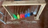 lira de botellas de vidrio