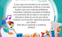 ¡Muchas gracias por tanto! Feliz día a nuestras y nuestros artistas.