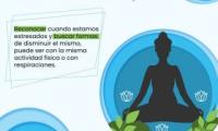 Reconocer cuando estamos estresados y buscar formas de disminuir el mismo puede ser con la misma actividad física o con respiraciones 