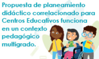Tres niños juntos, una en silla de ruedas, un niño con lentes y un cuaderno y otra niña con un bolso