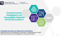 Diapositiva inicial de webinario Transformación Pedagógica con Tecnologías Digitales TPTD Dimensión 2