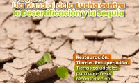 Imagen de una tierra seca con una poca vegetación.
