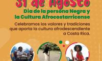 Tres fotografías de personas y actividades afrocostarricenses.