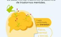 Texto dice: Salud Mental ¿Qué es? No hay vida saludable sin salud mental.