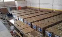 Cajas con los productos donados